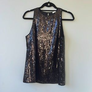 Banana Republic black sequinned top. Size 4